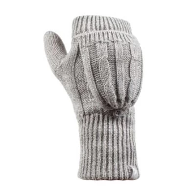 Heat Holders Ladies Light Grey Cable Knit Ash Converter Mittens 4 Heat Holders Ladies Light Grey Cable Knit Ash Converter Mittens - Image 2
