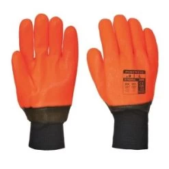 Portwest A450 PVC Hi-Vis Weatherproof Thermal Gloves