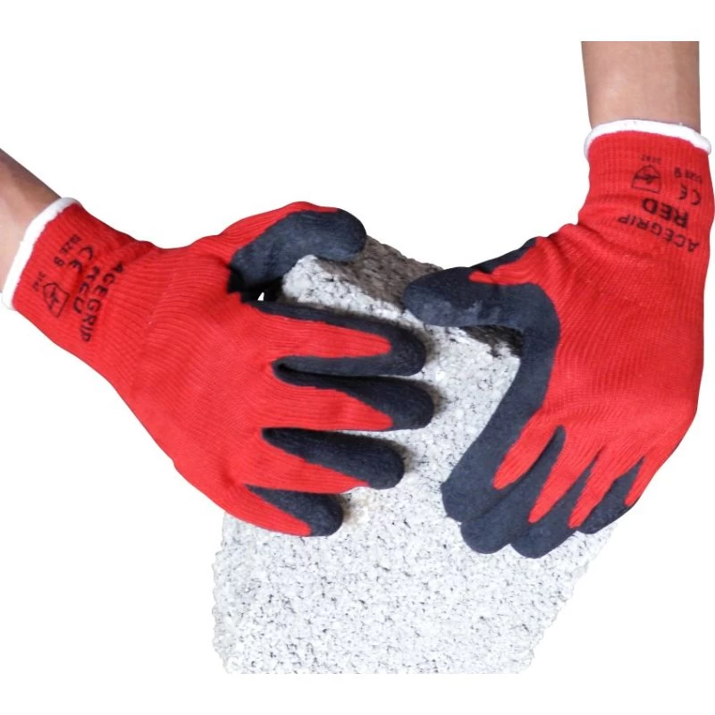 AceGrip Red General Purpose Latex Coated Gloves (Full Case Of 120 Pairs) 4 AceGrip Red General Purpose Latex Coated Gloves (Full Case Of 120 Pairs) - Image 2
