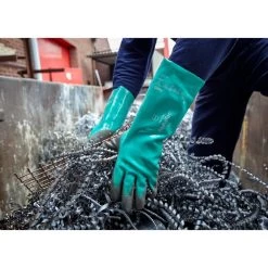 Ansell AlphaTec 58-735 Nitrile Chemical-Resistant Gauntlet Gloves 10 Ansell AlphaTec 58-735 Nitrile Chemical-Resistant Gauntlet Gloves -Home - Tools - Gloves AlphaTec2058 73520Green20Product20EMEA20 20Front5B25D