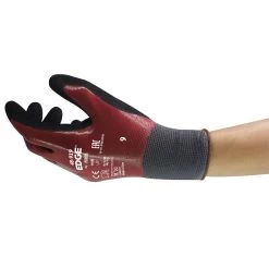 Ansell Edge 48-919 Nitrile Dipped Oil-Repellent Liner Gloves -Home - Tools - Gloves EDGE2048 91920EMEA20Red20Product20 20Front20and20Back5B15D