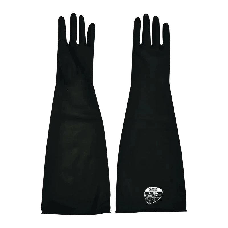 Shield GI/104 Gauntlet-Style Rubber Latex Chemical Gloves 3 Shield GI/104 Gauntlet-Style Rubber Latex Chemical Gloves