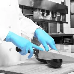 Polyco Bodyguards GL895 4 Blue Nitrile Powder-Free Disposable Gloves -Home - Tools - Gloves GL895 3Dbox inner left 15B25D