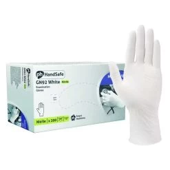 HandSafe GN92 Stretch Powder-Free White Nitrile Examination Gloves (Pack Of 200)