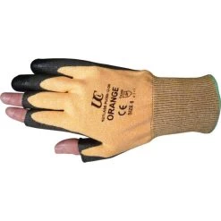 Kutlass Fingerless High Dexterity Safety Gloves PU300-12-OR -Home - Tools - Gloves Kutlass PU300 12 fingerless gloves main5B25D