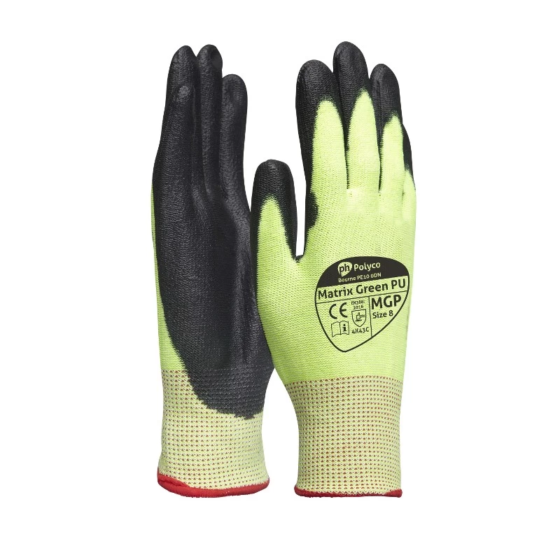 Polyco MGP Matrix Green Cut-Resistant Gloves PU Coated Gloves 3 Polyco MGP Matrix Green Cut-Resistant Gloves PU Coated Gloves