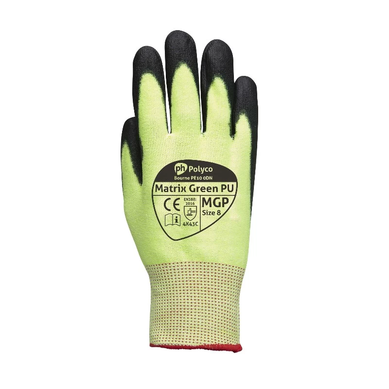 Polyco MGP Matrix Green Cut-Resistant Gloves PU Coated Gloves 4 Polyco MGP Matrix Green Cut-Resistant Gloves PU Coated Gloves - Image 2
