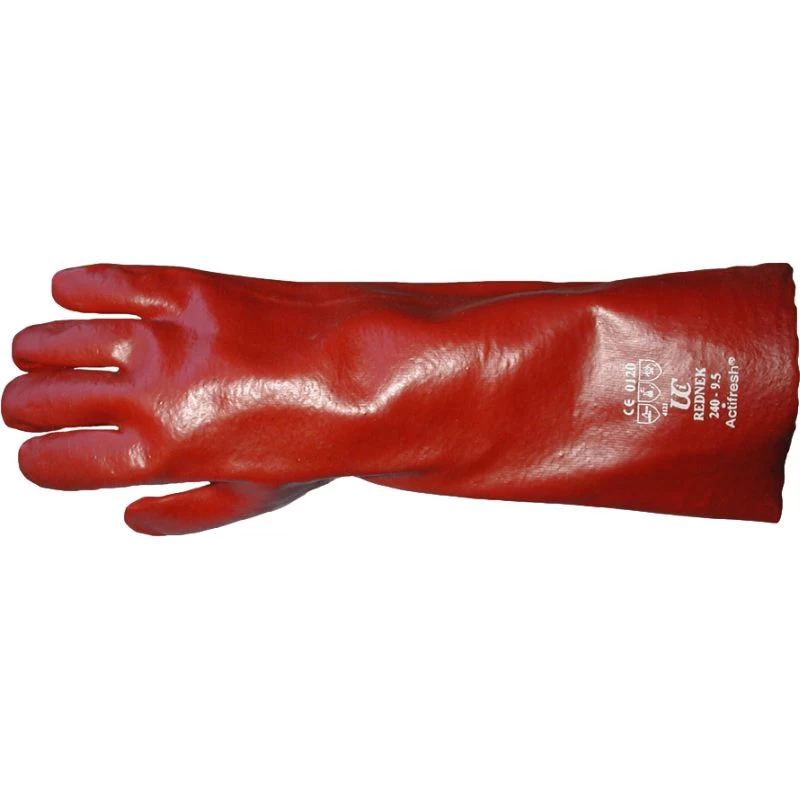 Standard Chemical Resistant Red 16" PVC Gauntlet R240 4 Standard Chemical Resistant Red 16" PVC Gauntlet R240 - Image 2