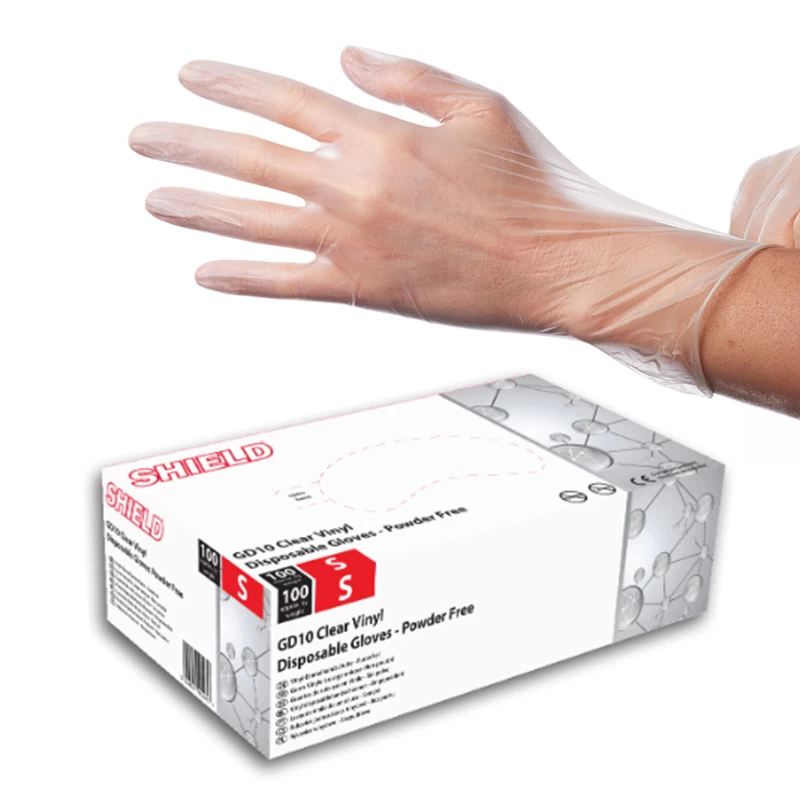 Shield GD10 Powder-Free Vinyl Disposable Gloves 3 Shield GD10 Powder-Free Vinyl Disposable Gloves