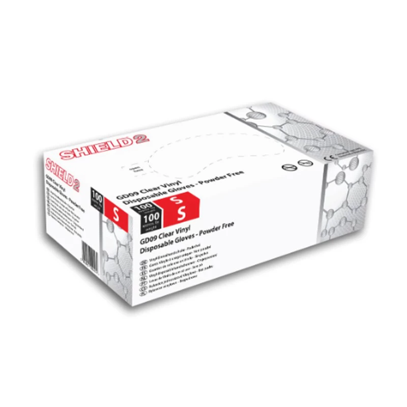 Shield2 GD09 Clear Powder-Free Vinyl Disposable Gloves (Pack Of 100) 4 Shield2 GD09 Clear Powder-Free Vinyl Disposable Gloves (Pack Of 100) - Image 2