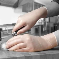 Shield2 GD47 Clear Powdered Vinyl Disposable Gloves (Pack Of 100) -Home - Tools - Gloves SHIELD2 GD47 CLEAR POWDERED VINYL DISPOSABLE GLOVES pj 015B35D