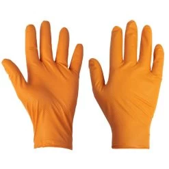 Supertouch PG-901 Orange Disposable Nitrile Diamond Grip Gloves -Home - Tools - Gloves Supertouch PG 901 orange disposable nitrile diamond grip gloves5B35D