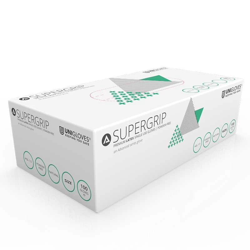 Unigloves GM002 Supergrip Natural Latex Disposable Gloves (Pack Of 100) 5 Unigloves GM002 Supergrip Natural Latex Disposable Gloves (Pack Of 100) - Image 3