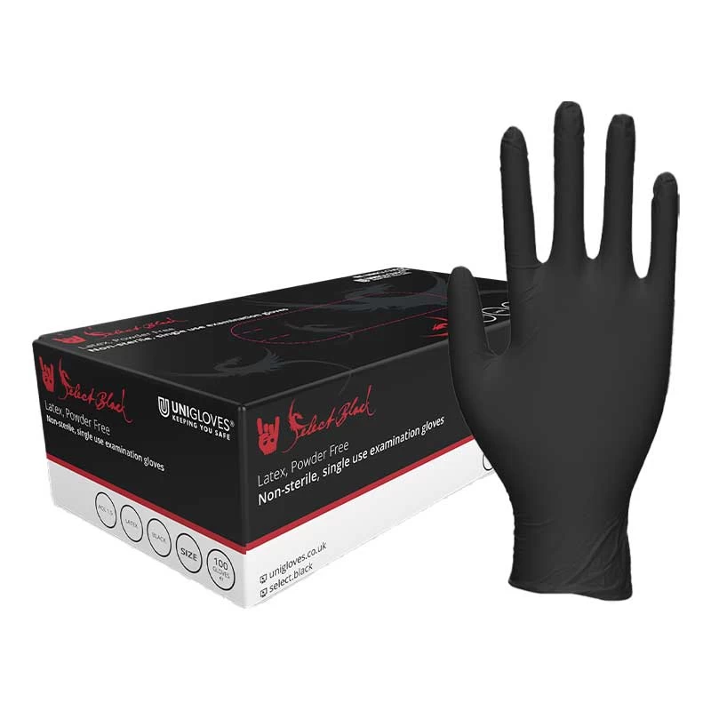 UniGloves Select GT001 Black Disposable Gloves For Tattooing 3 UniGloves Select GT001 Black Disposable Gloves For Tattooing
