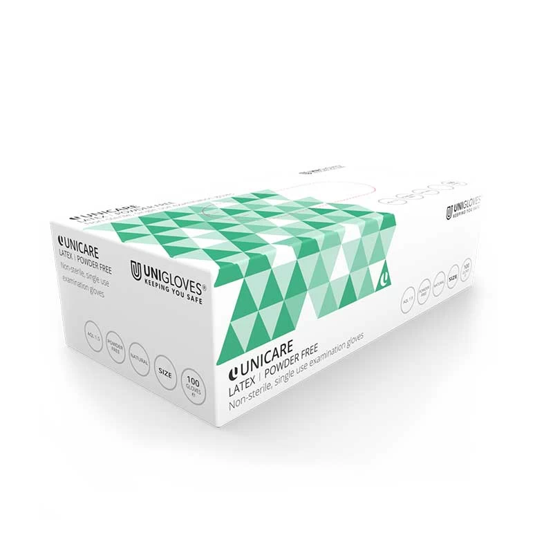Unicare GS001 Extra-Strong Powder-Free Latex Disposable Gloves 4 Unicare GS001 Extra-Strong Powder-Free Latex Disposable Gloves - Image 2