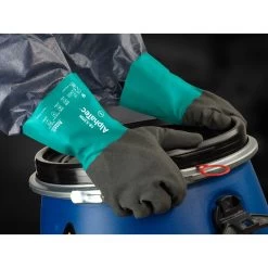 Ansell AlphaTec 58-530W Chemical-Resistant Gauntlet Gloves -Home - Tools - Gloves alphatec 58 530bw back and front view5B45D