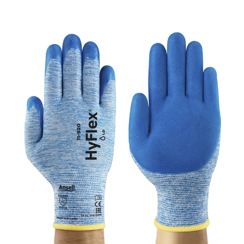 Ansell HyFlex 11-920 Palm-Coated Oil-Repellent Gloves 3 Ansell HyFlex 11-920 Palm-Coated Oil-Repellent Gloves