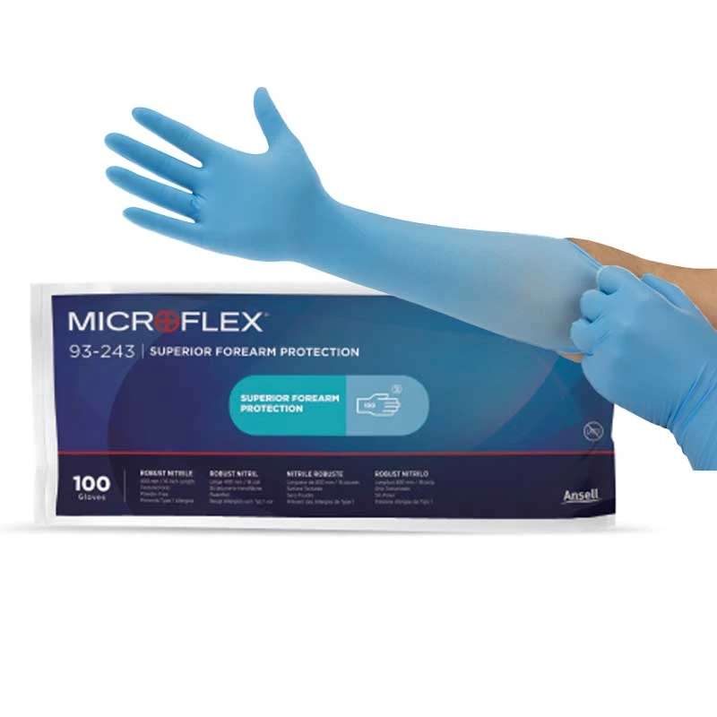 Ansell Microflex 93-243 Disposable Powder-Free Nitrile Gloves 3 Ansell Microflex 93-243 Disposable Powder-Free Nitrile Gloves