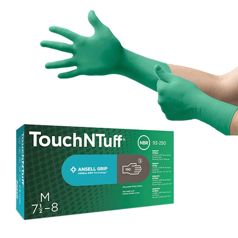 Ansell TouchNTuff 93-300 Disposable Long-Cuff Nitrile Gloves 3 Ansell TouchNTuff 93-300 Disposable Long-Cuff Nitrile Gloves