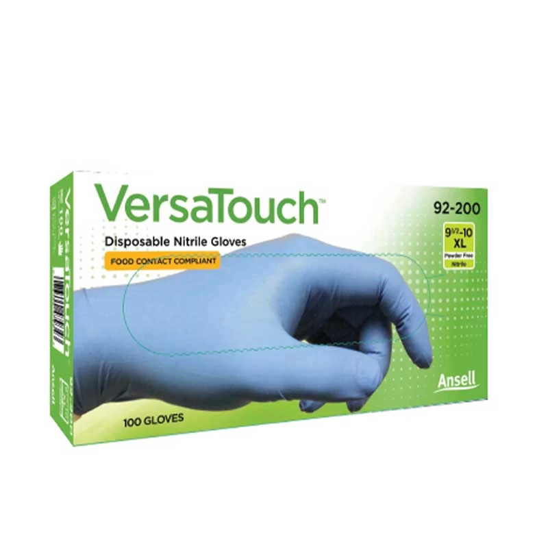 Ansell VersaTouch 92-200 Ultra-Thin Blue Disposable Nitrile Gloves 4 Ansell VersaTouch 92-200 Ultra-Thin Blue Disposable Nitrile Gloves - Image 2