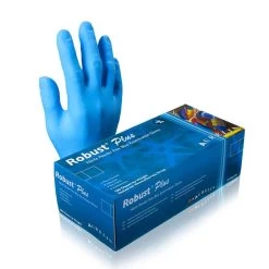 Aurelia Robust Plus Medical Grade Blue Nitrile Disposable Gloves (Pack Of 100)
