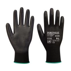 Portwest A123 Black PU Palm Latex-Free Work Gloves (Pack Of 144)