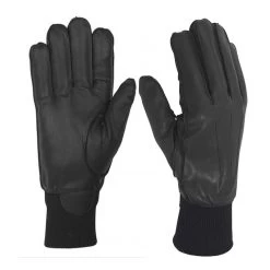 Men's Uniform Lined Leather Police Gloves With Cuff