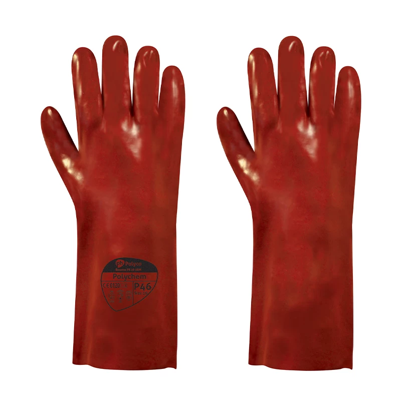 Polyco Polychem Heavyweight Red PVC Chemical Resistant Gauntlets 3 Polyco Polychem Heavyweight Red PVC Chemical Resistant Gauntlets