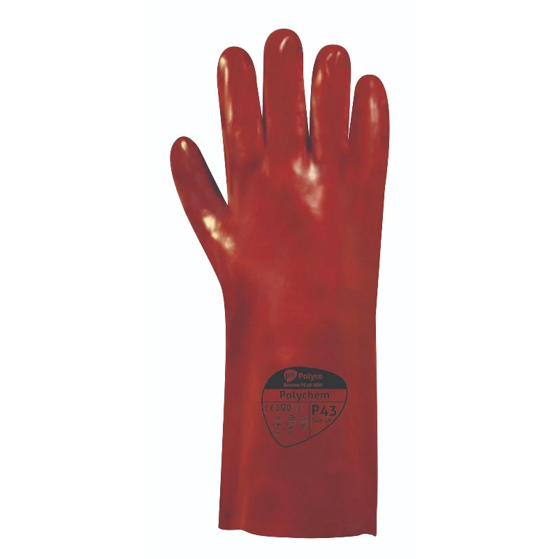 Polyco Polychem Heavyweight Red PVC Chemical Resistant Gauntlets 5 Polyco Polychem Heavyweight Red PVC Chemical Resistant Gauntlets - Image 3