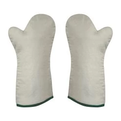 Polyco Teflon Mitt Heat-Proof Kitchen And Kiln Gloves (Silver Mittens)
