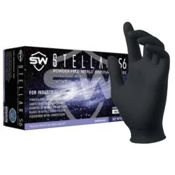Stellar S6 Black EcoTek Biodegradable Nitrile Gloves (Pack Of 100)