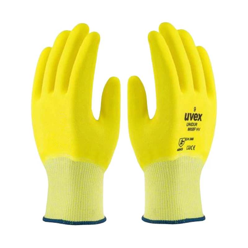 Uvex Unidur Full Nitrile-Coated Hi-Vis Grip Gloves 6655F 3 Uvex Unidur Full Nitrile-Coated Hi-Vis Grip Gloves 6655F