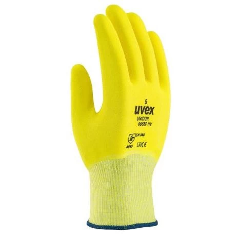 Uvex Unidur Full Nitrile-Coated Hi-Vis Grip Gloves 6655F 4 Uvex Unidur Full Nitrile-Coated Hi-Vis Grip Gloves 6655F - Image 2